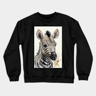 Cute Watercolor Zebra Baby Aesthetic Animal Art Painting Crewneck Sweatshirt